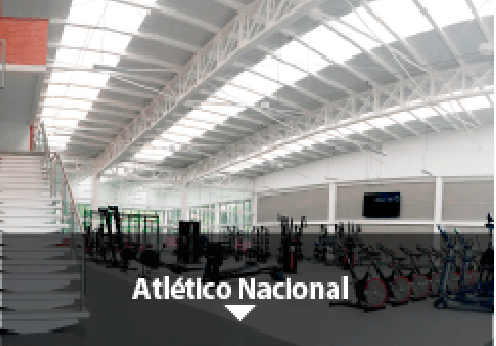 solución cubiertas de Exiplast en un gimnasio de Atlético Nacional